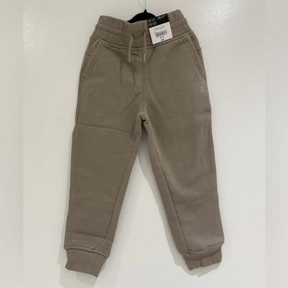 Xersion boys cuffed mid rise regular fit fleece joggers in roasted mushroom xxs